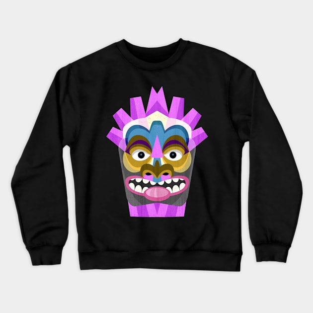 Pink Tiki Crewneck Sweatshirt by AntiqueImages